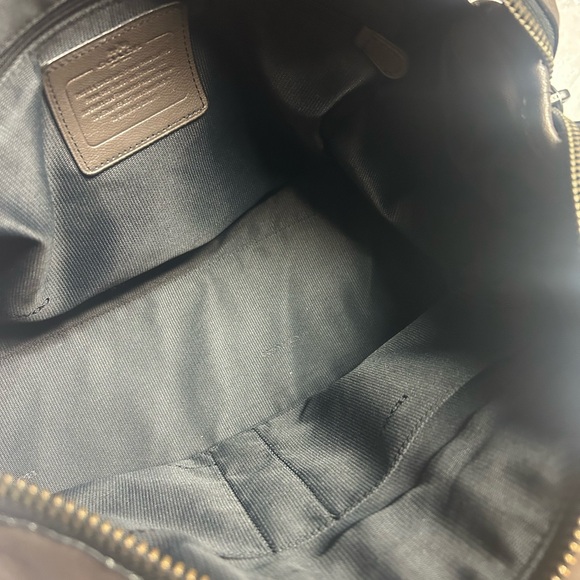 Coach Rhyder Gunmetal Metallic Leather Satchel - Picture 9 of 13